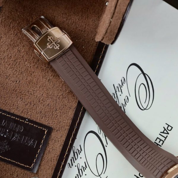 Patek Philippe Replica Watches Aquanaut 5968 Brown Dial Rubber Strap 42.2mm - Image 11