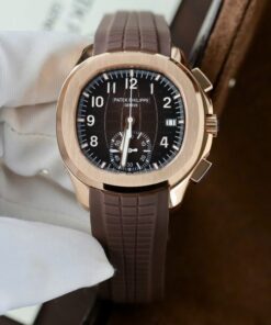 Alternative view of Patek Philippe Replica Watches Aquanaut 5968 Brown Dial Rubber Strap 42.2mm