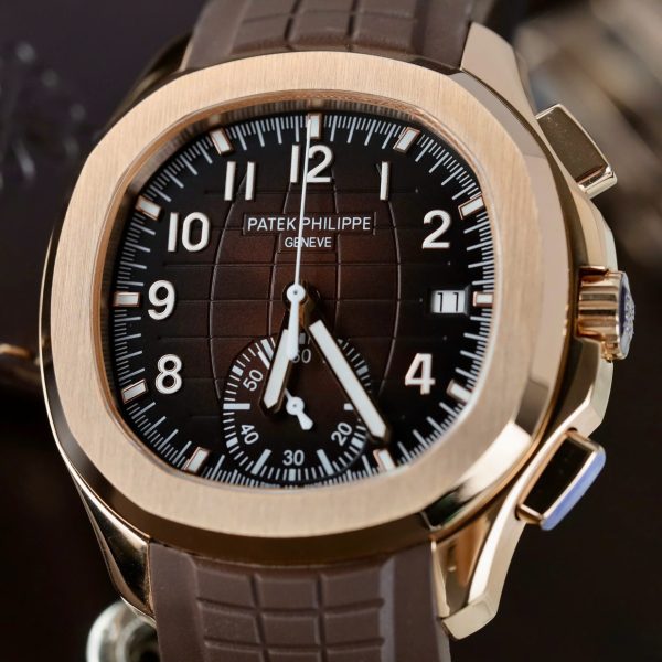Patek Philippe Replica Watches Aquanaut 5968 Brown Dial Rubber Strap 42.2mm - Image 6