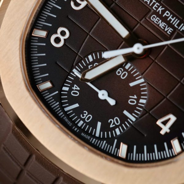Patek Philippe Replica Watches Aquanaut 5968 Brown Dial Rubber Strap 42.2mm - Image 7