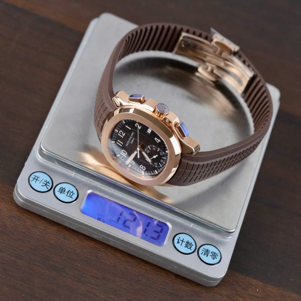 Patek Philippe Replica Watches Aquanaut 5968 Brown Dial Rubber Strap 42.2mm - Image 3