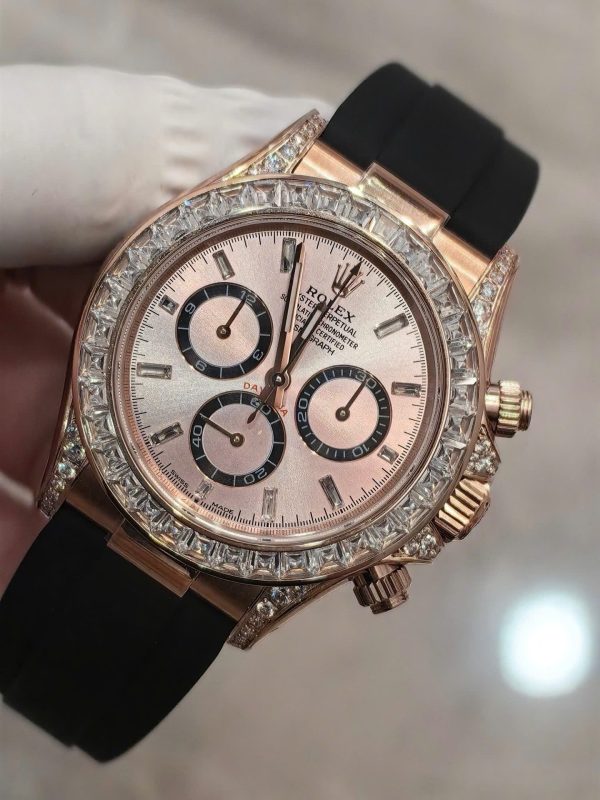 Rolex Cosmograph Daytona 126535TBR Custom Diamonds CZ Weight 154 Grams FH Factory 40mm - Image 5