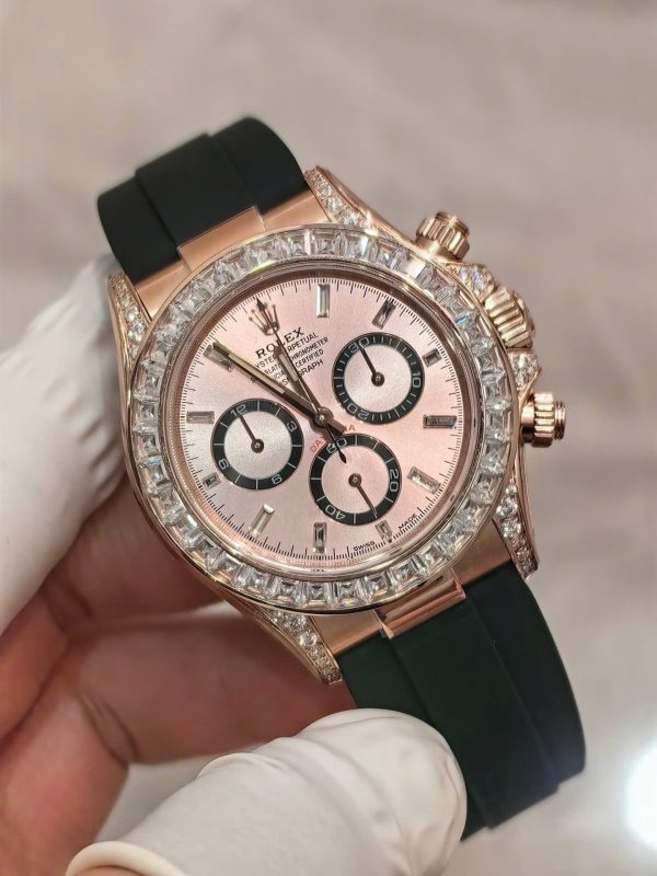 Rolex Cosmograph Daytona 126535TBR Custom Diamonds CZ Weight 154 Grams FH Factory 40mm - Image 4
