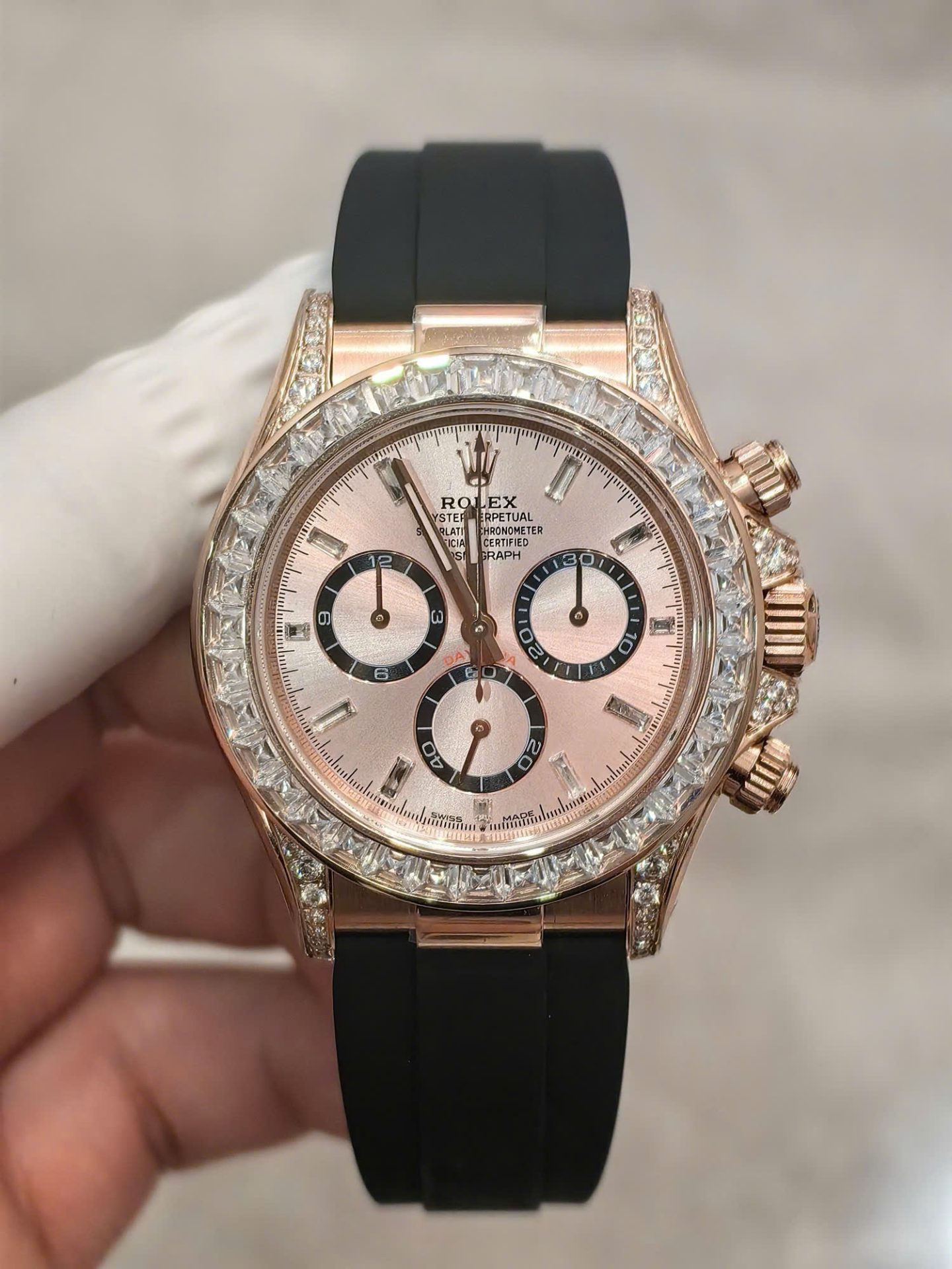 Rolex Cosmograph Daytona 126535TBR Custom Diamonds CZ Weight 154 Grams FH Factory 40mm