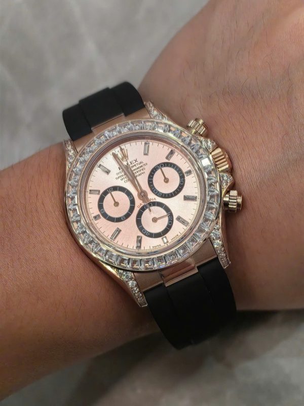 Rolex Cosmograph Daytona 126535TBR Custom Diamonds CZ Weight 154 Grams FH Factory 40mm - Image 7