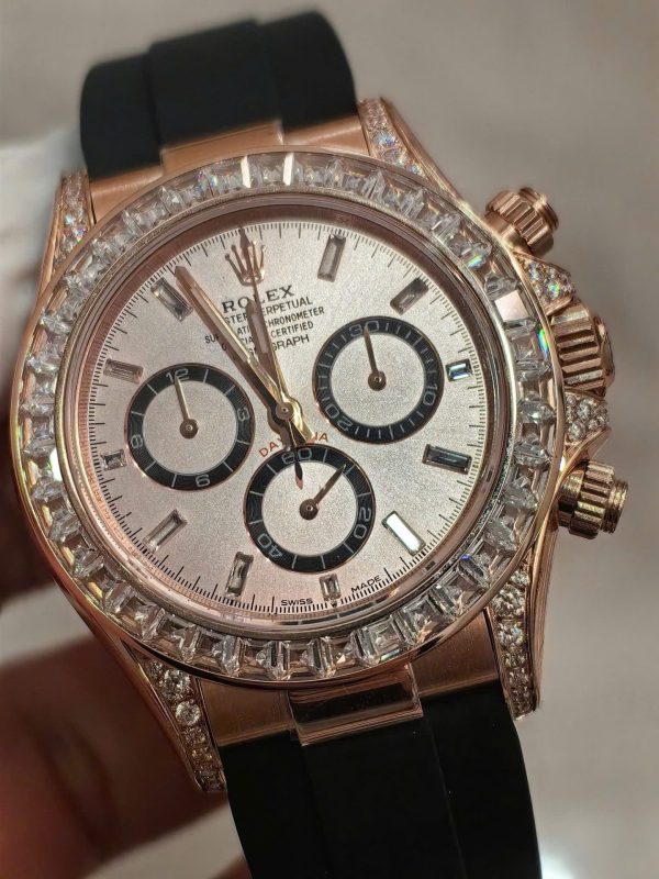 Rolex Cosmograph Daytona 126535TBR Custom Diamonds CZ Weight 154 Grams FH Factory 40mm - Image 6