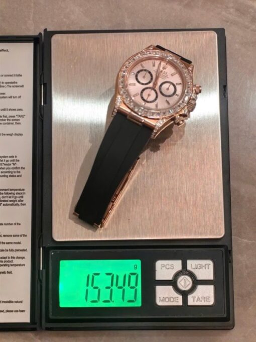 Rolex Cosmograph Daytona 126535TBR Custom Diamonds CZ Weight 154 Grams FH Factory 40mm - Image 3