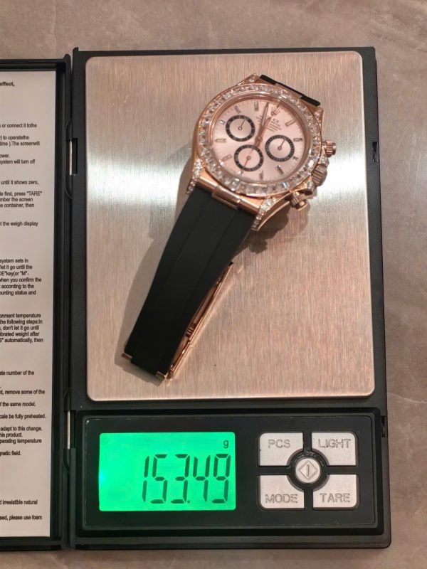 Rolex Cosmograph Daytona 126535TBR Custom Diamonds CZ Weight 154 Grams FH Factory 40mm - Image 3
