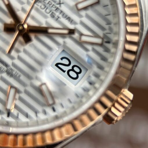 Rolex DateJust 126231 Luxury Fake Watches White Dial With Creased Pattern VS Factory 36mm - Image 7