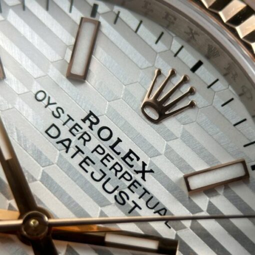Rolex DateJust 126231 Luxury Fake Watches White Dial With Creased Pattern VS Factory 36mm - Image 6