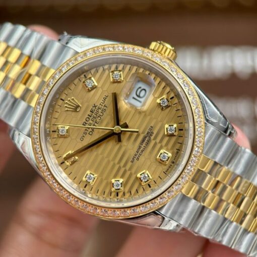 Rolex DateJust 126231 Replica Watches Brick Dial Bezel Diamonds CZ VS Factory 36mm - Image 5