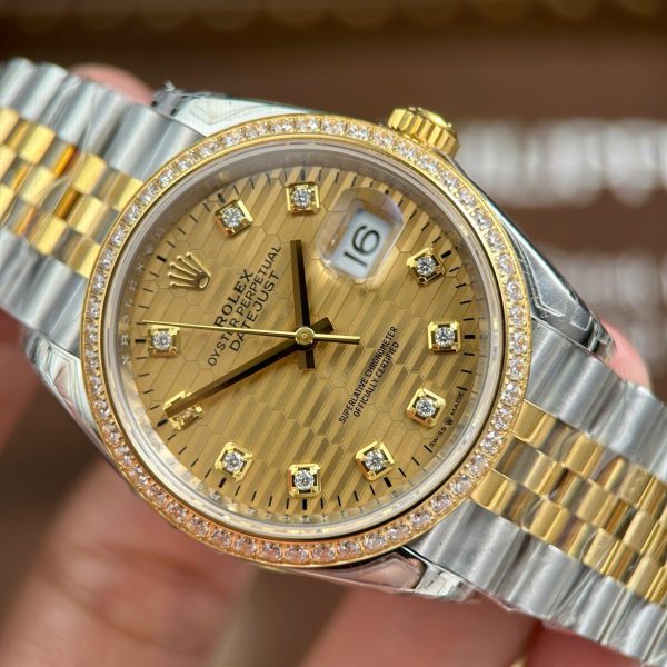Rolex DateJust 126231 Replica Watches Brick Dial Bezel Diamonds CZ VS Factory 36mm - Image 5