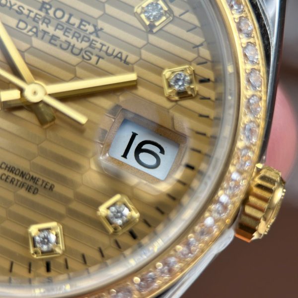Rolex DateJust 126231 Replica Watches Brick Dial Bezel Diamonds CZ VS Factory 36mm - Image 7