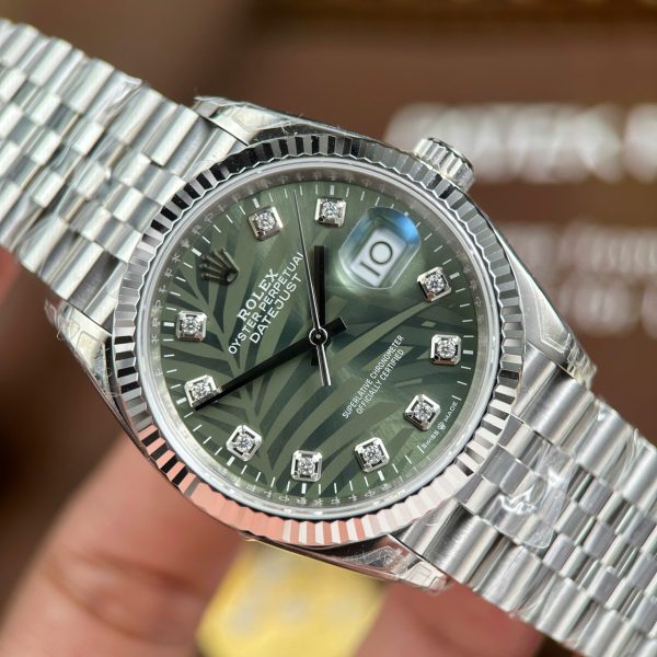 Rolex DateJust 126234 Replica Watches Green Dial With Leaf Pattern VS Factory 36mm - Image 4