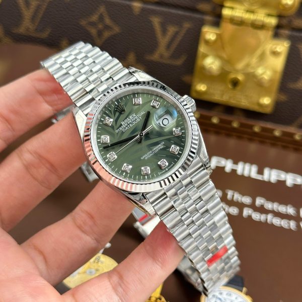 Rolex DateJust 126234 Replica Watches Green Dial With Leaf Pattern VS Factory 36mm - Image 3