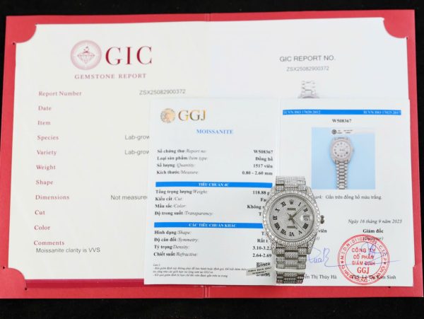 Rolex DateJust Knock Off Watches Diamonds Moissanite Hong Kong Custom 41mm - Image 2