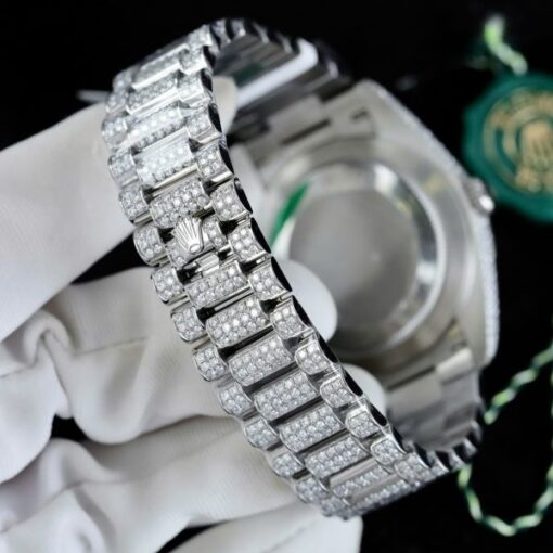 Rolex DateJust Knock Off Watches Diamonds Moissanite Hong Kong Custom 41mm - Image 10