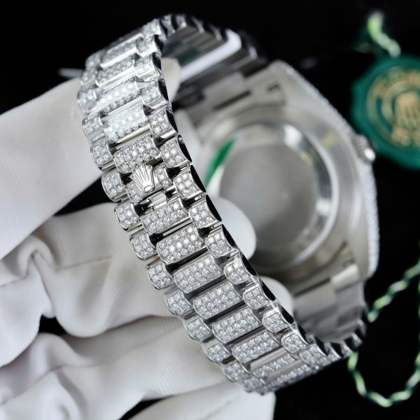 Rolex DateJust Knock Off Watches Diamonds Moissanite Hong Kong Custom 41mm - Image 10