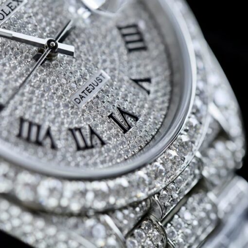 Rolex DateJust Knock Off Watches Diamonds Moissanite Hong Kong Custom 41mm - Image 8
