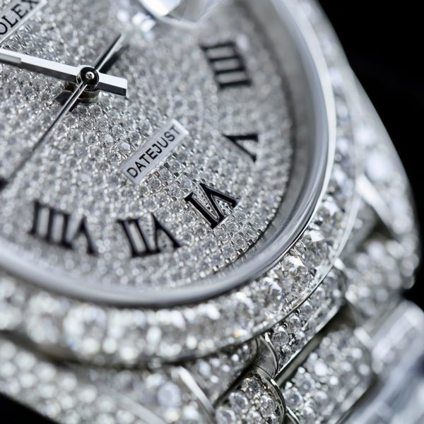Rolex DateJust Knock Off Watches Diamonds Moissanite Hong Kong Custom 41mm - Image 8