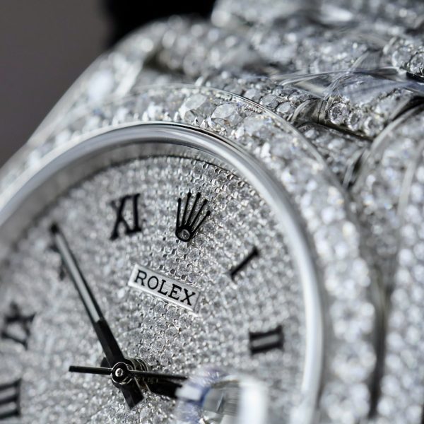 Rolex DateJust Knock Off Watches Diamonds Moissanite Hong Kong Custom 41mm - Image 7