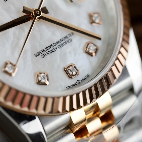 Rolex DateJust MOP Dial Imitation Watches 18K Gold Wrapped Custom GM Factory 36mm - Image 7