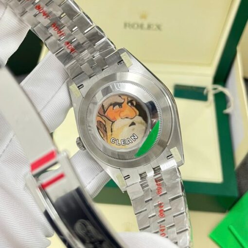Rolex DateJust Imitation Watches Silver Dial Bezel Diamonds Moissnaite Clean Factory 41mm - Image 7