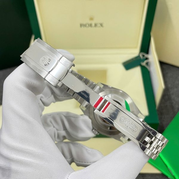 Rolex DateJust Fake Watches Black Dial Bezel Diamonds Moissnaite Clean Factory 41mm - Image 7