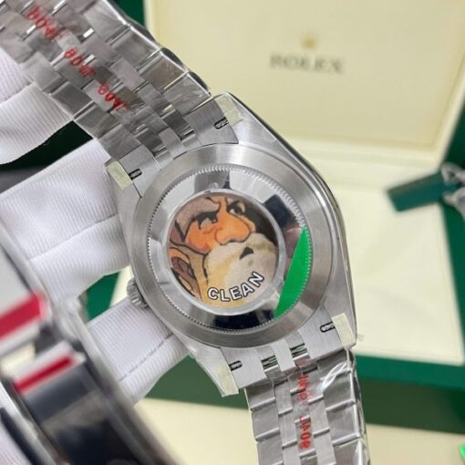 Rolex DateJust Fake Watches Black Dial Bezel Diamonds Moissnaite Clean Factory 41mm - Image 6