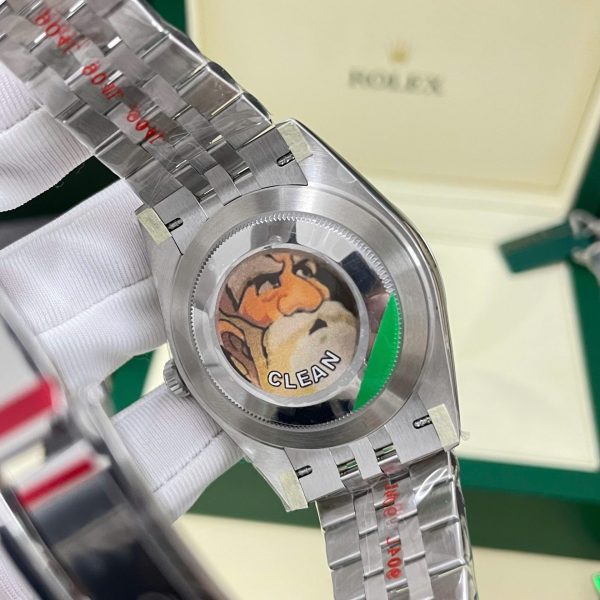 Rolex DateJust Fake Watches Black Dial Bezel Diamonds Moissnaite Clean Factory 41mm - Image 6