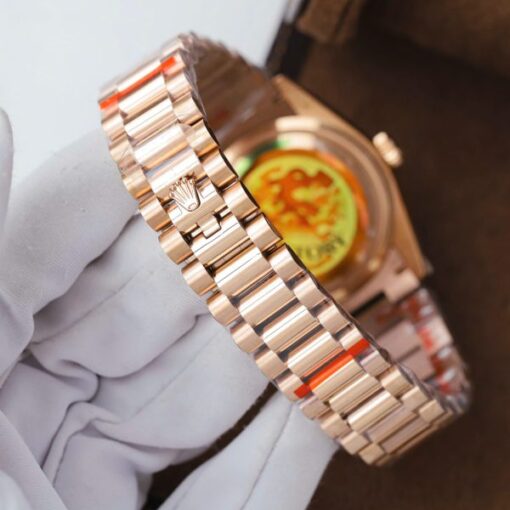 Rolex Day-Date 128235 Rose Gold Luxury Fake Watches Pink Dial Weight 156 Grams GF Factory 36mm - Image 11