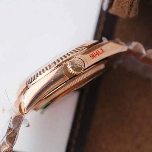 Rolex Day-Date 128235 Rose Gold Luxury Fake Watches Pink Dial Weight 156 Grams GF Factory 36mm - Image 9