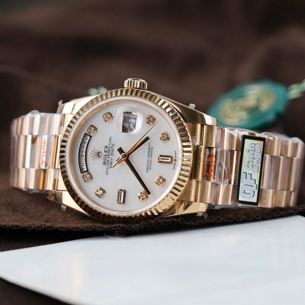 Rolex Day-Date 128235 Imitation Watches MOP Dial Weight 156 Grams QF Factory 36mm - Image 5