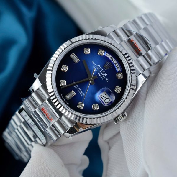 Rolex Day-Date 128239 Replica Watches Blue Ombre Dial Weight ~157 Grams QF Factory 36mm - Image 4