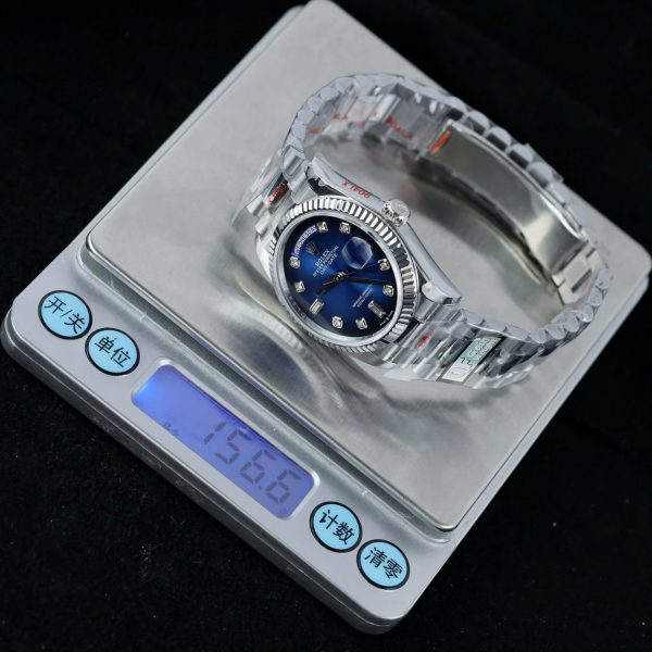 Rolex Day-Date 128239 Replica Watches Blue Ombre Dial Weight ~157 Grams QF Factory 36mm - Image 3