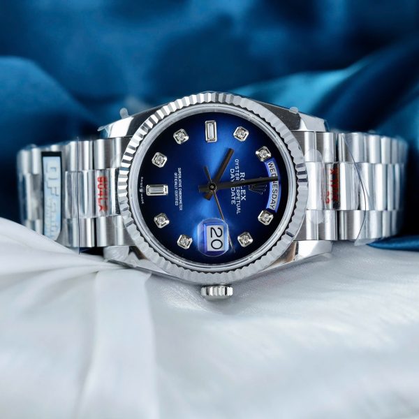 Rolex Day-Date 128239 Replica Watches Blue Ombre Dial Weight ~157 Grams QF Factory 36mm - Image 5