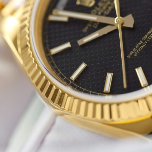 Rolex Day-Date Black Dial With Checkered Pattern Custom 18K Gold Wrapped GM Factory 40mm - Image 6