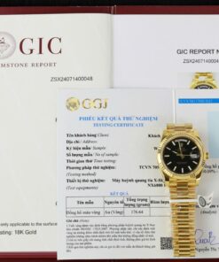 Rolex Day-Date Black Dial With Checkered Pattern Custom 18K Gold Wrapped GM Factory 40mm