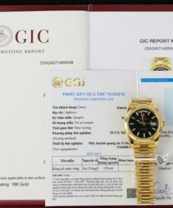 Alternative view of Rolex Day-Date Black Dial With Checkered Pattern Custom 18K Gold Wrapped GM Factory 40mm