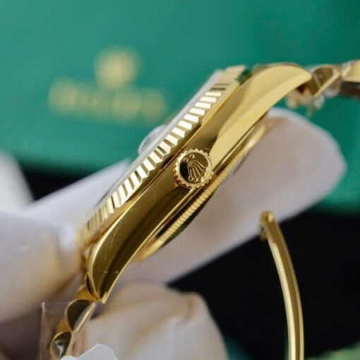 Rolex Day-Date Black Dial With Checkered Pattern Custom 18K Gold Wrapped GM Factory 40mm - Image 7