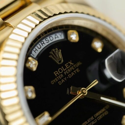 Rolex Day-Date Replica Watches Black Dial President Strap GM Factory 40mm - Image 7