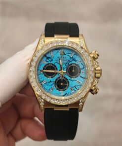 Alternative view of Rolex Daytona 126538TBR Turquoise Diamond Replica Watches Oysterflex Strap FH Factory 40mm