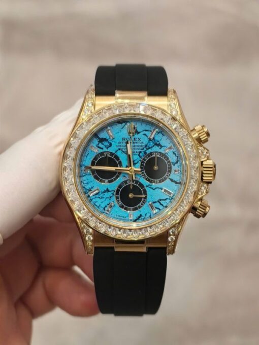 Rolex Daytona 126538TBR Turquoise Diamond Replica Watches Oysterflex Strap FH Factory 40mm - Image 2