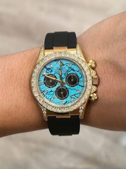Rolex Daytona 126538TBR Turquoise Diamond Replica Watches Oysterflex Strap FH Factory 40mm - Image 7