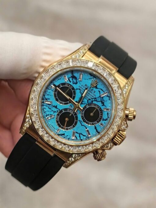 Rolex Daytona 126538TBR Turquoise Diamond Replica Watches Oysterflex Strap FH Factory 40mm - Image 5