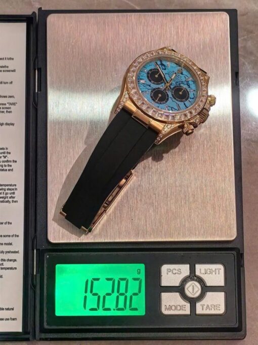 Rolex Daytona 126538TBR Turquoise Diamond Replica Watches Oysterflex Strap FH Factory 40mm - Image 3