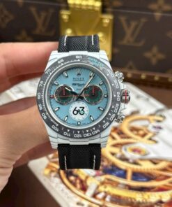 Alternative view of Rolex Daytona DiW Ferrari Tiffany Dial Replica Watches White Carbon Super Light 40mm