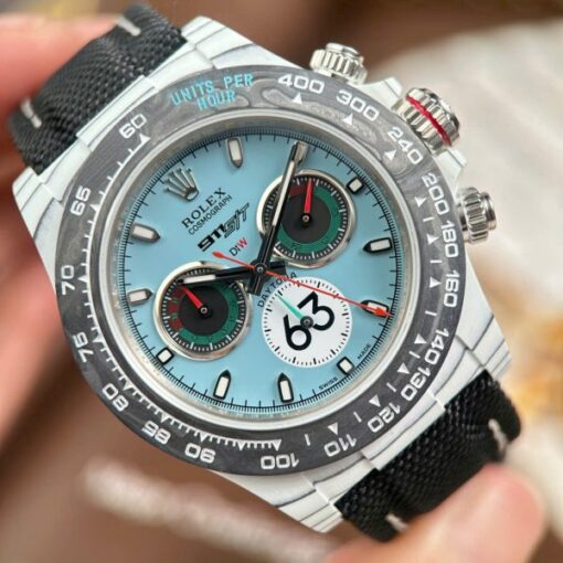 Rolex Daytona DiW Ferrari Tiffany Dial Replica Watches White Carbon Super Light 40mm - Image 6