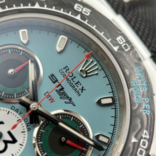 Rolex Daytona DiW Ferrari Tiffany Dial Replica Watches White Carbon Super Light 40mm - Image 7