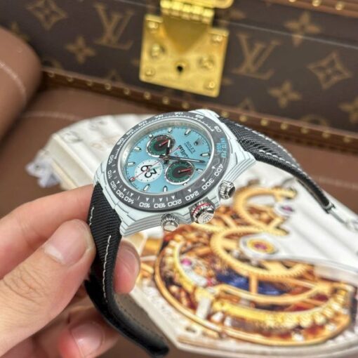 Rolex Daytona DiW Ferrari Tiffany Dial Replica Watches White Carbon Super Light 40mm - Image 11